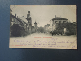 Cpa De 1902 : Schaffhouse - Schaffhausen - Bahnhofstrasse, 2 Timbres. - Schaffhouse