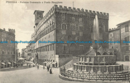 R630004 Perugia. Palazzo Comunale E Fonte Maggiore. Ditta Cartoleria E Libreria. - World