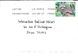 IMBRE N° 4033 -   RACOON  -  TARIF DU 1 10 06   -  SEUL SUR LETTRE  -  2007 - Tarifs Postaux