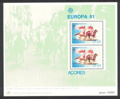 Azores Europa Horses Folklore MS 1981 MNH SG#MS426 Sc#322a - Azores