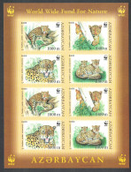 Azerbaijan WWF Caucasus Leopard Imperf Sheetlet Of 2 Sets 2005 MNH SG#591-594 MI#592B-595B - Aserbaidschan