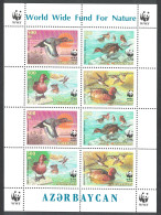 Azerbaijan Birds WWF Ferruginous Duck Sheetlet Of 2 Sets 2000 MNH SG#480-483 MI#474-477 Sc#704 A-d - Azerbaïdjan