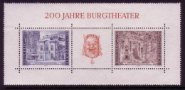 Austria 200th Anniversary Burgtheatre MS 1976 MNH SG#MS1755 MI#Block 3 - Nuovi