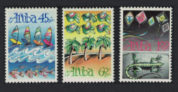 Aruba Sailing Parakeet Birds Trees Kites Lizard Child Welfare 3v 1990 MNH SG#87-89 - Curacao, Netherlands Antilles, Aruba