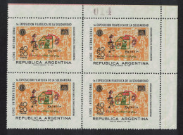 Argentina Painting Philatelic Exhibition Corner Block Of 4 1968 MNH SG#1241 - Unused Stamps