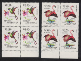 Argentina Chilean Flamingo Woodstar Birds Blocks Of 4 1970 MNH SG#1293-1294 - Unused Stamps