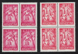 Argentina Chilean And Argentinian National Flowers Blocks Of 4 1960 MNH SG#987-988 - Neufs