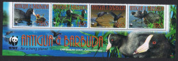 Antigua And Barbuda Birds WWF Caribbean Coot Strip Of 4v WWF Logo 2009 MNH SG#4259-4262 MI#4702-4705 Sc#3055a-d - Antigua And Barbuda (1981-...)
