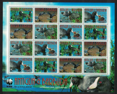 Antigua And Barbuda Birds WWF Caribbean Coot Sheetlet Of 4 Sets 2009 MNH SG#4259-4262 MI#4702-4705 Sc#3055a-d - Antigua And Barbuda (1981-...)