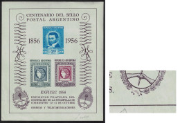 Argentina 1st Argentine Stamps 3v MS ERROR 1956 MNH SG#886-888 MI#Block 11 - Unused Stamps