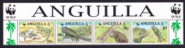 Anguilla WWF West Indian Iguana Strip Of 4v WWF Logo 1997 MNH SG#1004-1007 MI#988-991 Sc#968 A-d - Anguilla (1968-...)