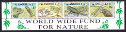 Anguilla WWF West Indian Iguana Strip Of 4v WWF Text 1997 MNH SG#1004-1007 MI#988-991 Sc#968 A-d - Anguilla (1968-...)