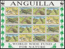 Anguilla WWF West Indian Iguana Sheetlet Of 4 Sets 1997 MNH SG#1004-1007 MI#988-991 Sc#968 A-d - Anguilla (1968-...)