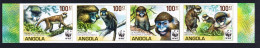 Angola WWF Monkeys Guenons 4v Imperf Strip 2011 MNH SG#1815-1818 - Angola