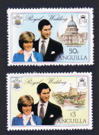 Anguilla Charles And Diana Royal Wedding 2v From Booklet 1981 MNH SG#468-469 Sc#444b+46b - Anguilla (1968-...)