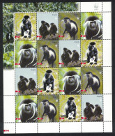 Angola WWF Colobus Monkey Sheetlet Of 4 Sets 2004 MNH SG#1717-1720 MI#1745-1748 Sc#1279 A-d - Angola