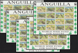 Anguilla WWF West Indian Iguana 5 Sheetlets [A] 1997 MNH SG#1004-1007 MI#988-991 Sc#968 A-d - Anguilla (1968-...)