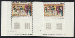Andorra Fr. Retable Of St Michael De La Mosquera Bottom Gutter Pair 1989 MNH SG#F424 MI#405 - Unused Stamps