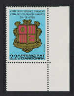 Andorra Fr. Visit Of French Co-prince French President SE Corners 1987 MNH SG#F389 - Neufs