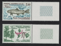 Andorra Fr. Trout Fish Trees Nature Protection 2v Coin Labels 1983 MNH SG#F330-F331 MI#332-333 Sc#305-306 - Ongebruikt