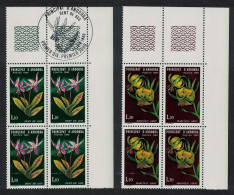 Andorra Fr. Lily Violet Flowers 2v Corner Blocks Of 4 T3 1980 MNH SG#F305-F306 MI#307-308 Sc#281-282 - Unused Stamps
