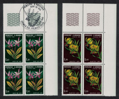 Andorra Fr. Lily Violet Flowers 2v Corner Blocks Of 4 T3 1980 MNH SG#F305-F306 MI#307-308 Sc#281-282 - Ongebruikt