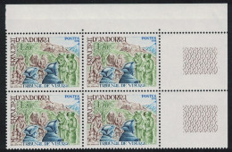Andorra Fr. Tribunal Of Visura Corner Block Of 4 1978 MNH SG#F291 MI#293 - Unused Stamps