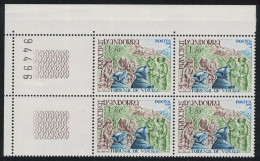 Andorra Fr. Tribunal Of Visura Corner Block Of 4 Control Number 1978 MNH SG#F291 MI#293 - Neufs