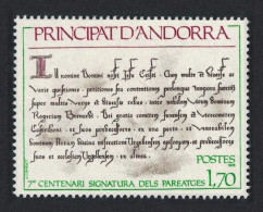 Andorra Fr. Parity Treaties 1978 MNH SG#F292 MI#294 - Unused Stamps