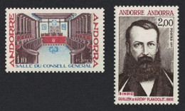 Andorra Fr. Andorran Institutions 2v 1977 MNH SG#F284-F285 MI#286-287 - Unused Stamps