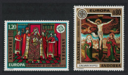 Andorra Fr. Paintings From La Cortinada Church Europa CEPT 2v 1975 MNH SG#F262-F263 - Unused Stamps