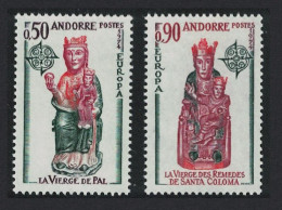 Andorra Fr. Church Sculptures Europa CEPT 2v 1974 MNH SG#F256-F257 - Unused Stamps