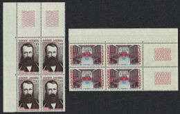 Andorra Fr. Andorran Institutions 2v T1 Corner Blocks Of 4 1977 MNH SG#F284-F285 MI#286-287 - Unused Stamps