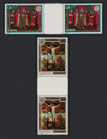Andorra Fr. Europa Paintings From La Cortinada Church 2v Gutter Pairs 1975 MNH SG#F262-F263 - Unused Stamps