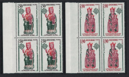 Andorra Fr. Church Sculptures Europa CEPT 2v Block Of 4 1974 MNH SG#F256-F257 - Unused Stamps