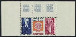 Andorra Fr. General De Gaulle's Visit To Andorra 2v Top Strip 1972 MNH SG#F243-F244 - Unused Stamps