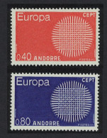 Andorra Fr. Sun Composed Of 24 Interwoven Fibres Europa CEPT 2v 1970 MNH SG#F222-F223 - Ongebruikt