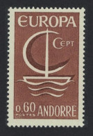 Andorra Fr. Europa CEPT Symbolic Ship 1966 MNH SG#F198 - Ongebruikt