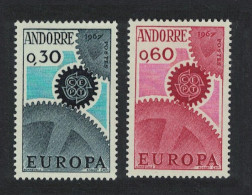 Andorra Fr. Cogwheels Europa CEPT 2v 1967 MNH SG#F199-F200 - Neufs