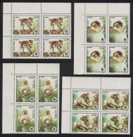 Algeria WWF Barbary Macaque 4v Corner Blocks Of 4 1988 MNH SG#989-992 MI#972-975 Sc#872-875 - Algerije (1962-...)