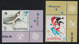 Albania Europa Stamps 2v Corners Control Number 2005 MNH SG#3065-3066 MI#3045-3046 - Albanien