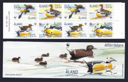 Aland Is. Birds WWF Steller's Eider Booklet 2001 MNH SG#184-187 MI#183-186 Sc#185 A-d - Aland