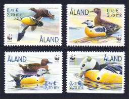 Aland Is. WWF Birds Steller's Eider 4v 2001 MNH SG#184-187 MI#183-186 Sc#185 A-d - Ålandinseln