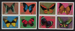 Ajman Butterflies 8v Blocks Of 4 1971 MNH MI#747A-754A - Adschman