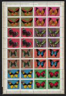 Ajman Butterflies 8v Full Sheet Of 4 Sets 1971 MNH MI#747A-754A - Ajman