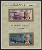 Ajman Churchill Commemoration MS Imperf RAR 1966 MNH SG#MS87 MI#Block7B - Adschman