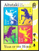 Aitutaki Chinese Year Of The Horse MS 2014 MNH SG#MS820 Sc#620 - Aitutaki