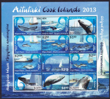 Aitutaki Whales Dolphins Ships Definitives Part 2 Sheetlet 2013 SG#MS803 Sc#612 - Aitutaki