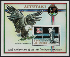 Aitutaki Space American Eagle Birds Landing On Moon MS 1989 MNH SG#MS605 MI#Block 73 Sc#437a - Aitutaki