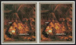 Aitutaki Paintings Rembrandt Christmas MS UNCUT Pair RAR 1988 MNH SG#MS595var MI#Block 71 Sc#428var - Aitutaki